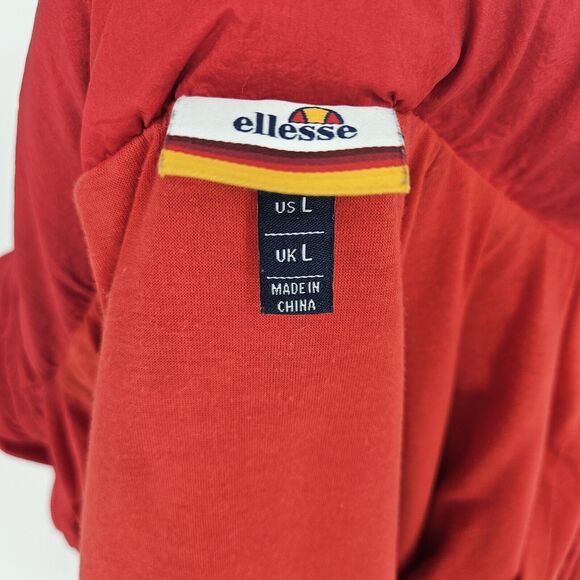 Ellesse Track Jacket Mens Large Nylon Red Navy Blue White Hooded HAS FLAWS - Picture 13 of 14